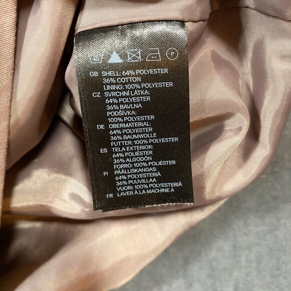 H&M Womens Taupe Belted Jacket With Gold Accent Buttons Size 8 Medium - Picture 5 of 13